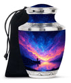 Fishing Cremation Ashes Urns Combo – Starry Night Purple Urn for Adult Human Ashes