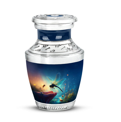 Personalized Blue Dragonfly Cremation Urns for Ashes - Transcendent 10-inch - Yatskia