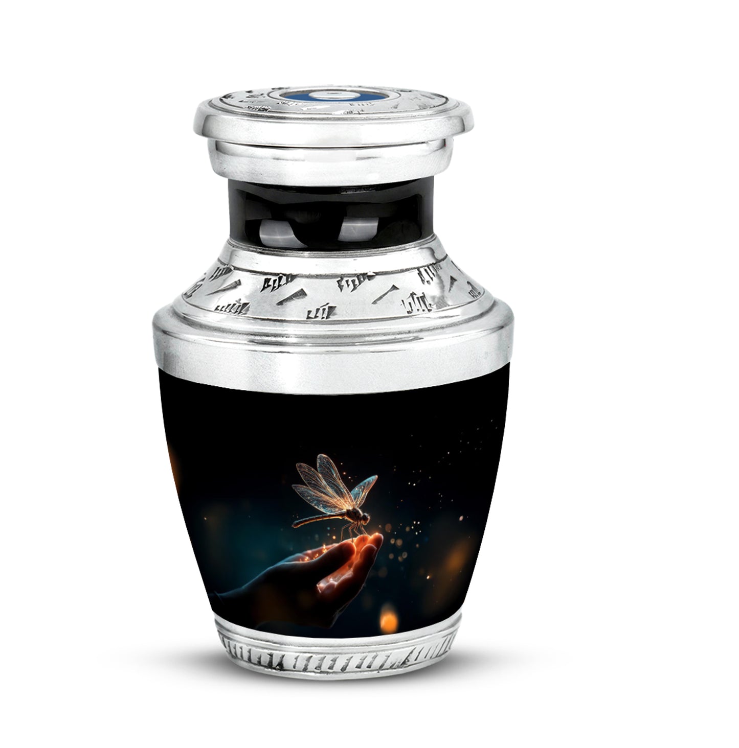 Black Dragonfly Cremation Urns - Imperial Dedication 10-inch, 200 cu in - Yatskia