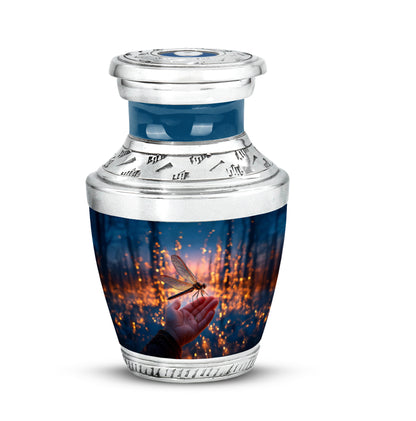 Personalized Elegant Dragonfly Cremation Urns - Blue 10-inch, 200 cu in - Yatskia