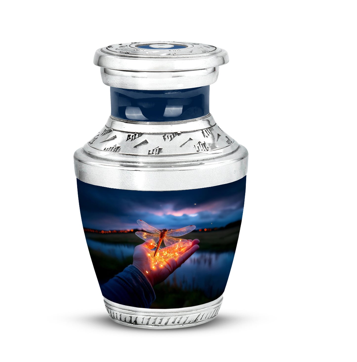 Personalized Blue Dragonfly Cremation Urns for Ashes - Majestic 10-inch - Yatskia
