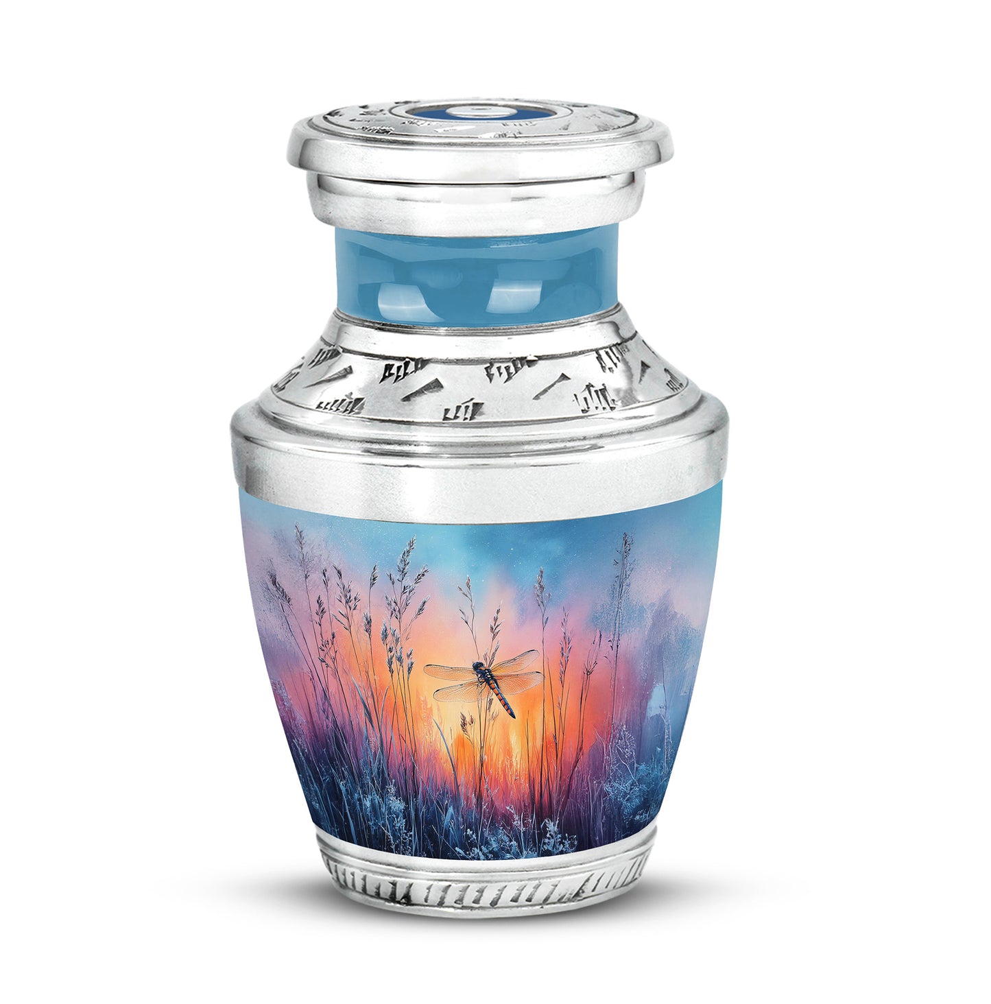 Blue Dragonfly Cremation Urns - Imperial Sentinel 10-inch, 200 cu in - Yatskia