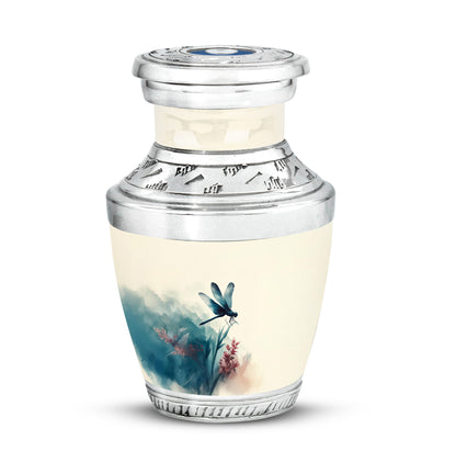 Personalized Seraphic Dragonfly Cremation Urns - White 10-inch, 200 cu in - Yatskia