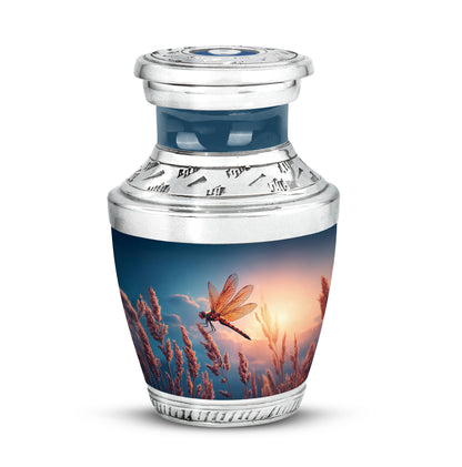 Blue Breathtaking Dragonfly Memorial Urn for Ashes - 10-inch, 200 cu in - Yatskia