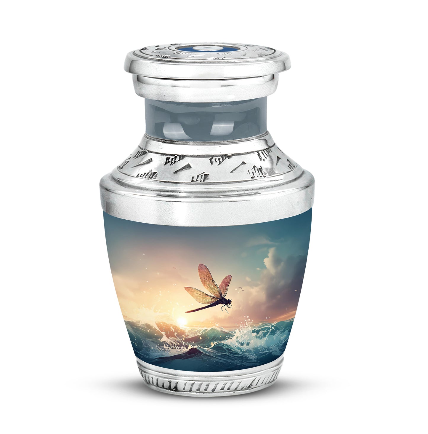 Personalized Dragonfly Cremation Urns - Soothing Gray 10-inch, 200 cu in - Yatskia