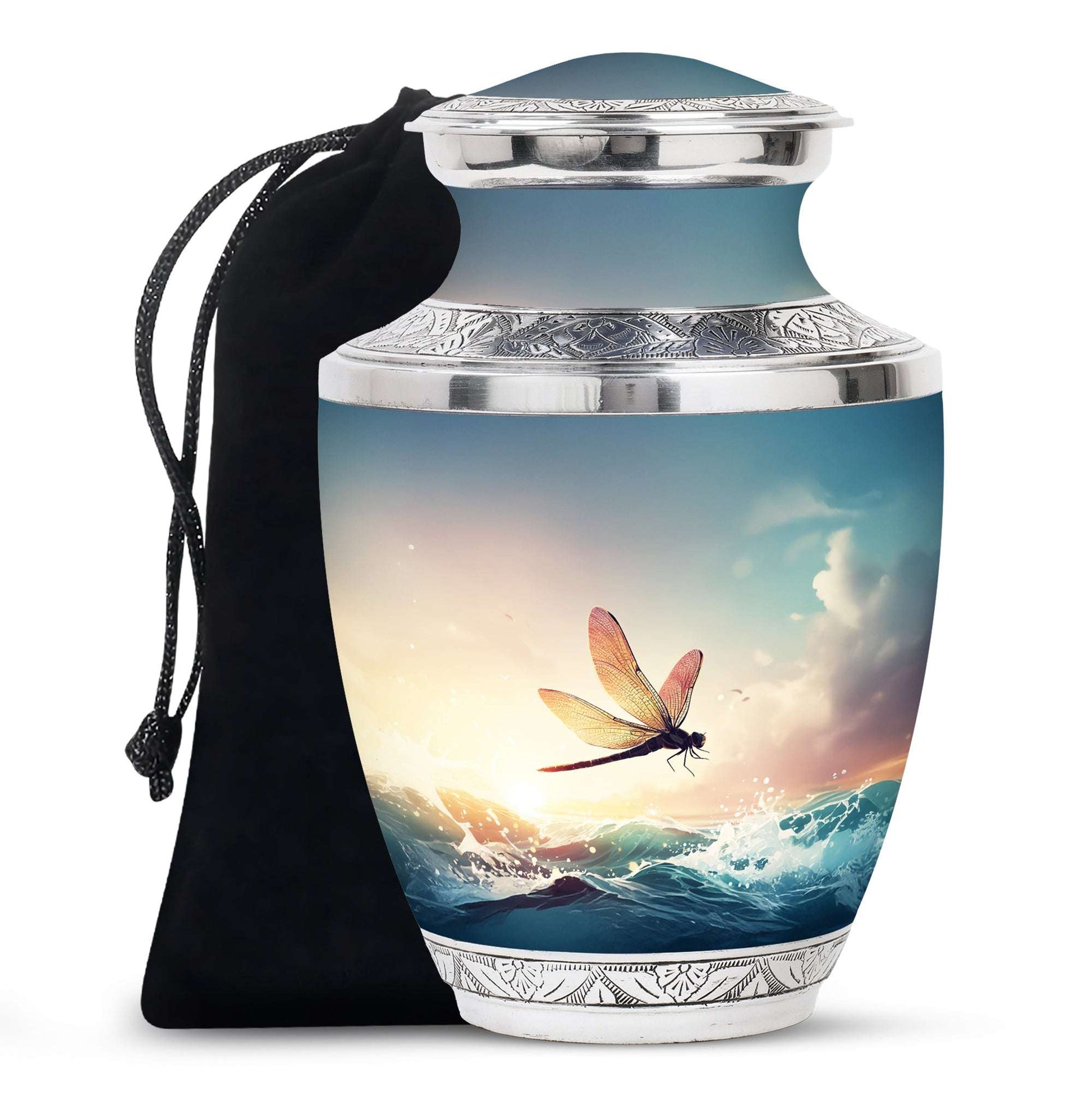 Dragonfly Urn For Ashes For Women – Peaceful Sunset Urn For Adult female