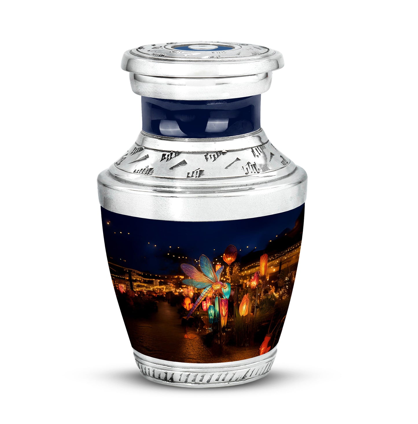 Personalized Seraphic Dragonfly Cremation Urns - Blue 10-inch, 200 cu in - Yatskia