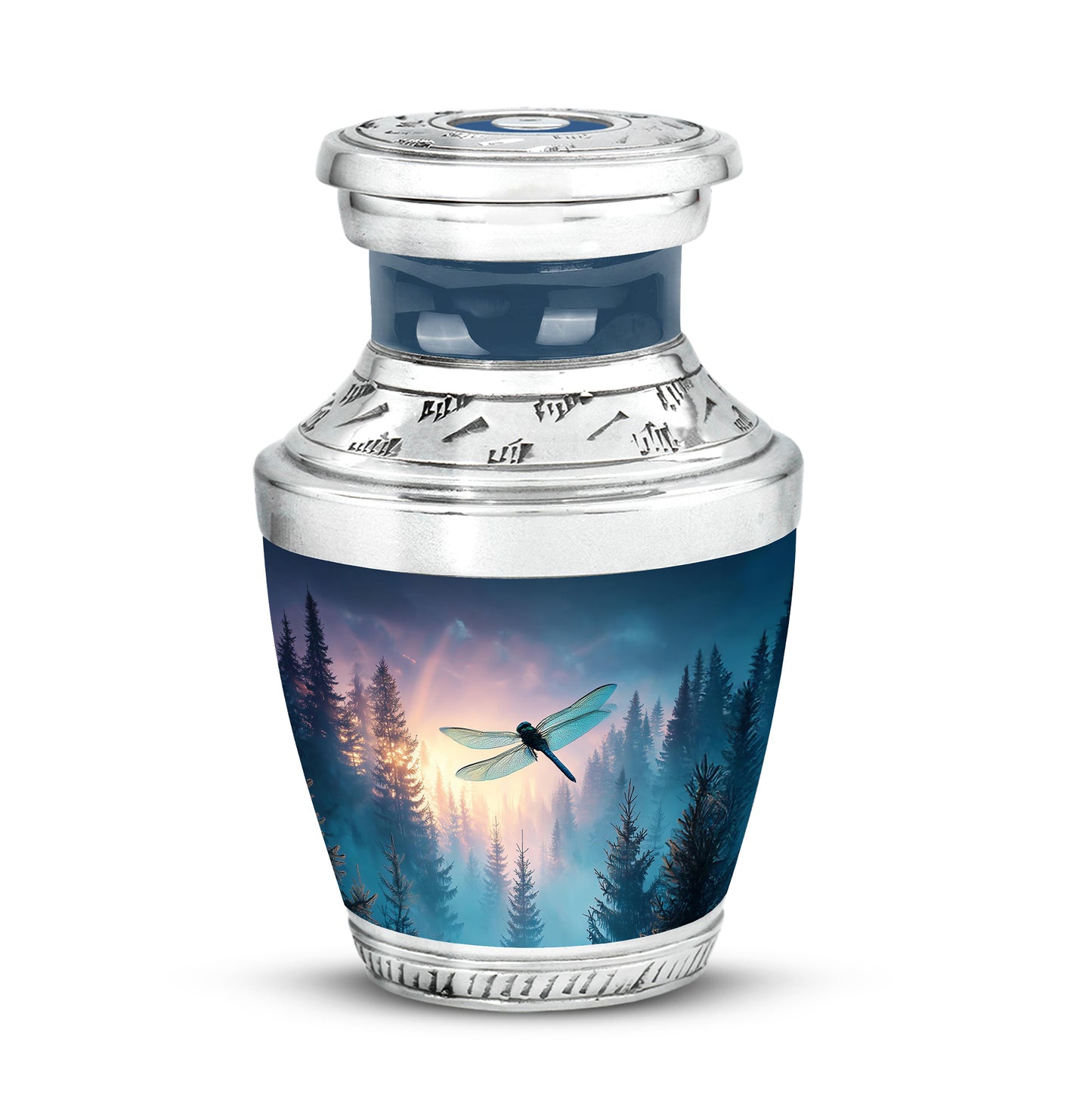 Blue Breathtaking Dragonfly Memorial Urn for Ashes - 10-inch, 200 cu in - Yatskia