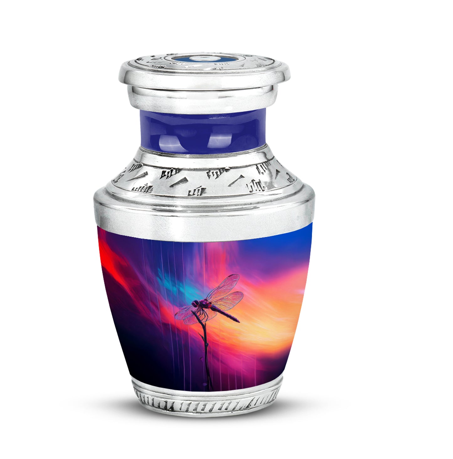 Blue Breathtaking Dragonfly Memorial Urn for Ashes - 10-inch, 200 cu in - Yatskia
