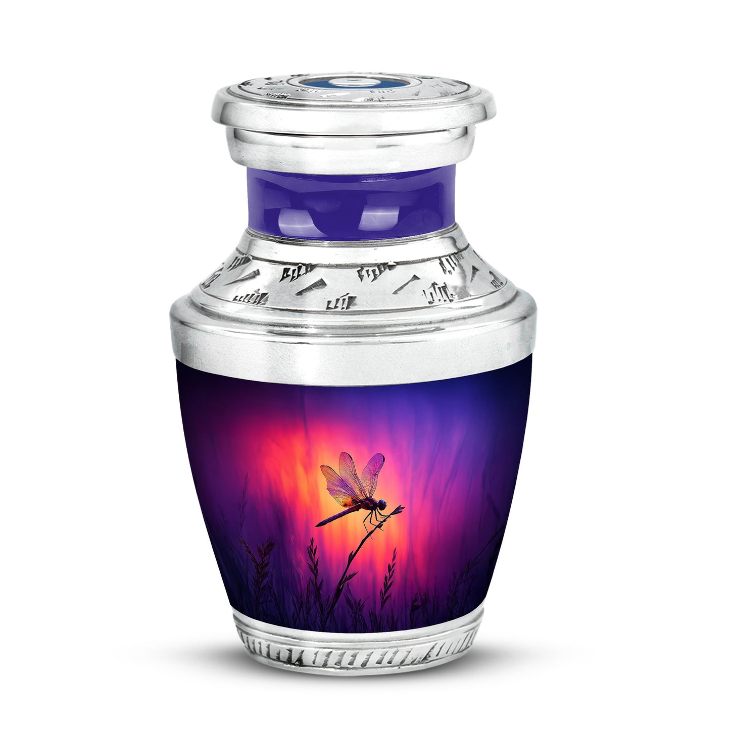 Purple Sacred Dragonfly Cremation Urns for Human Ashes - 10-inch, 200 cu in - Yatskia