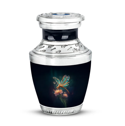 Personalized Dragonfly Cremation Urns - Pristine Blue 10-inch, 200 cu in - Yatskia