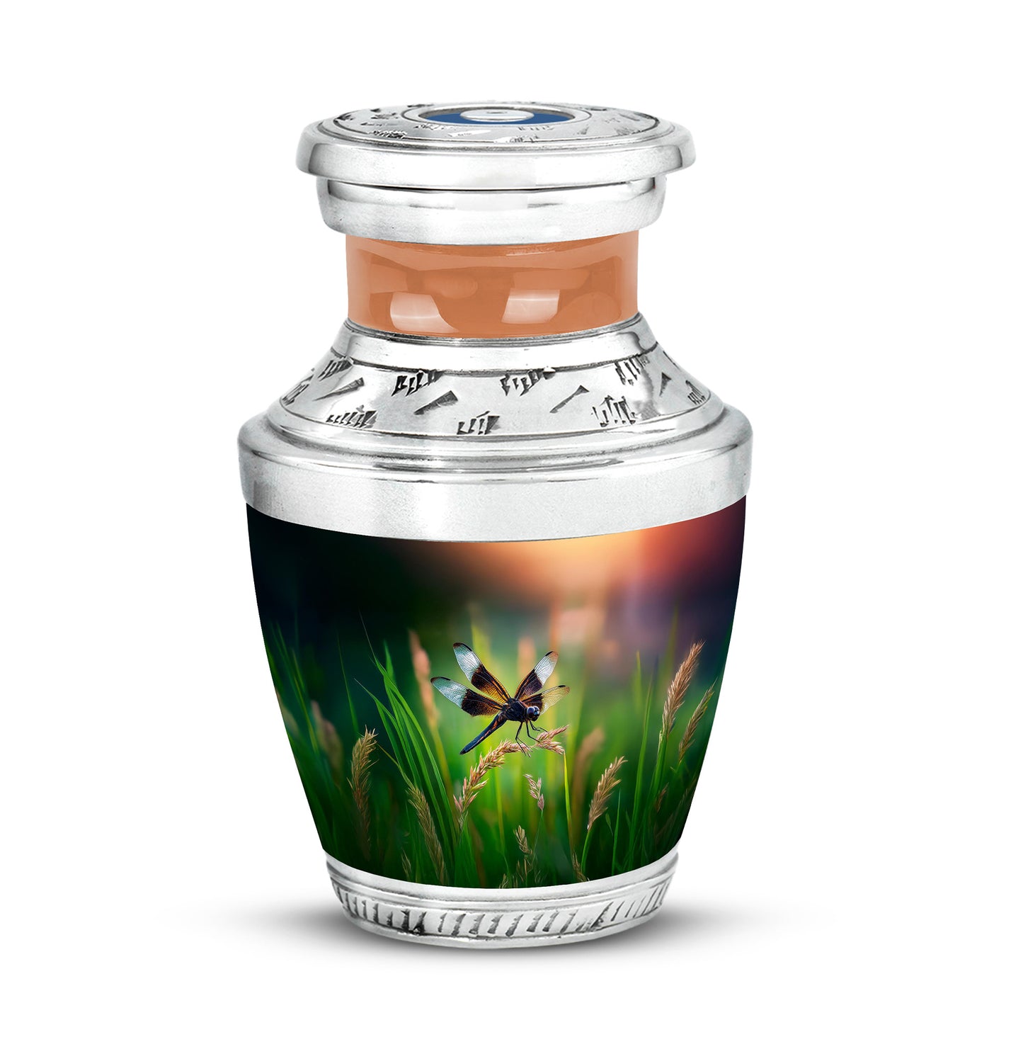 Personalized Dragonfly Cremation Urns - Eminent Teal 10-inch, 200 cu in - Yatskia