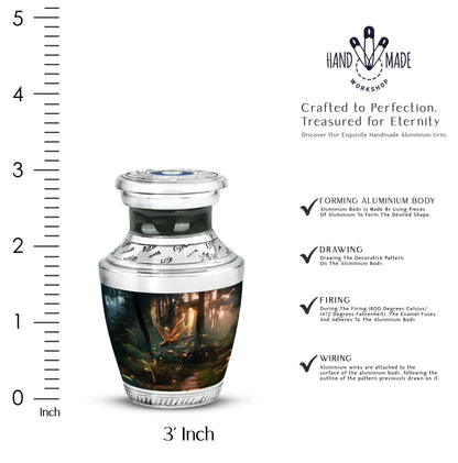 Glossy Black Dragonfly Cremation Urn top-down view of secure threaded lid - contemporary dragonfly design with modern artistic flair - mini keepsake memorial for portion of cremation ashes