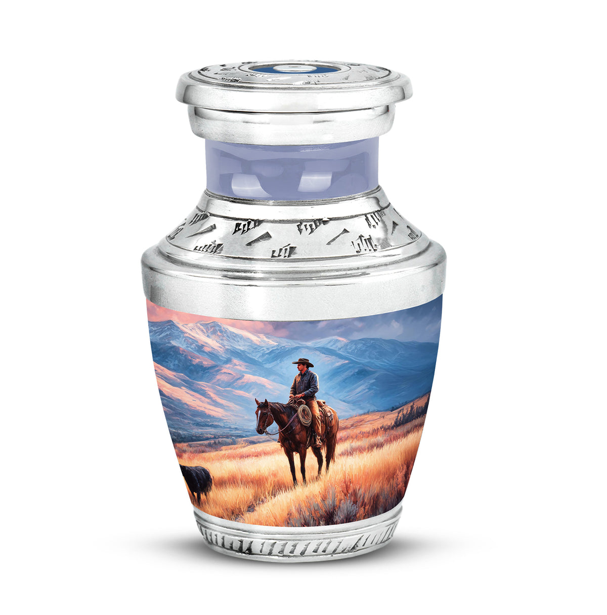 Personalized Blue Cowboy Cremation Urns for Ashes - Majestic - Yatskia