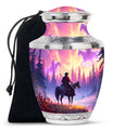 Large Cowboy Horse Cremation Urn for Adult Ashes - Pink Urn For Cremation Ashes