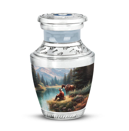 Personalized Blue Heavenly Cowboy Cremation Urns for Human Ashes - Yatskia