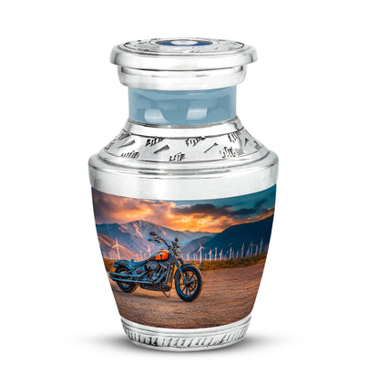 Personalized Bike Cremation Urns - Pristine Teal 10-inch, 200 cu in - Yatskia