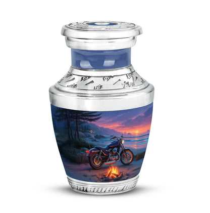 Personalized Blue Heavenly Bike Cremation Urns for Human Ashes - 10-inch, 200 cu in - Yatskia