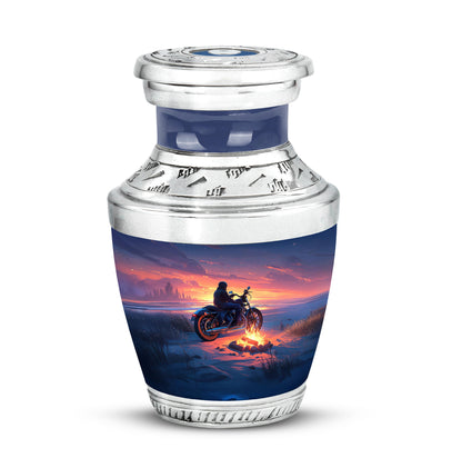 Everlasting Blue Bike Commemoration Urn for Human Ashes - 10-inch, 200 cu in - Yatskia