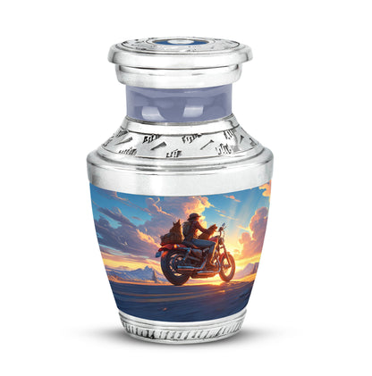 Radiant Bike Memorial Cremation Urns - Blue 10-inch, 200 cu in - Yatskia