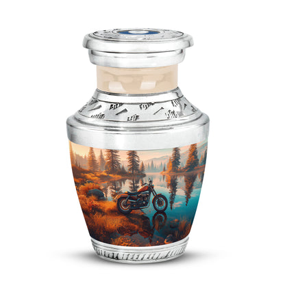 Gold Beloved Bike Cremation Urns for Human Ashes - 10-inch, 200 cu in - Yatskia