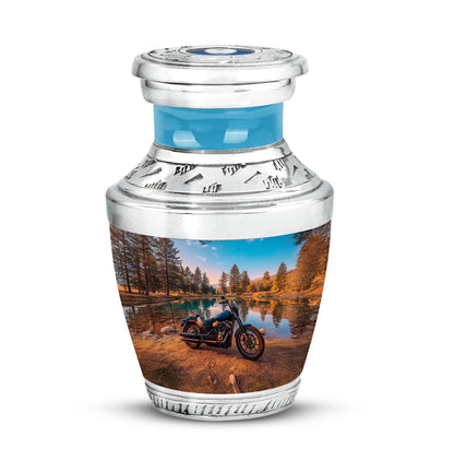 Teal Treasured Bike Cremation Urns for Human Ashes - 10-inch, 200 cu in - Yatskia