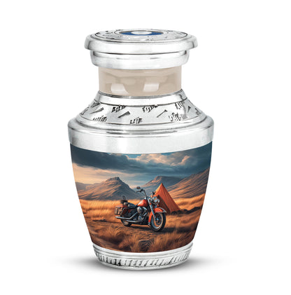 Personalized Blue Bike Cremation Urns for Ashes - Captivating 10-inch - Yatskia