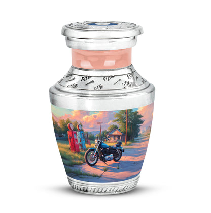Personalized Blue Bike Cremation Urns for Ashes - Peaceful 10-inch - Yatskia