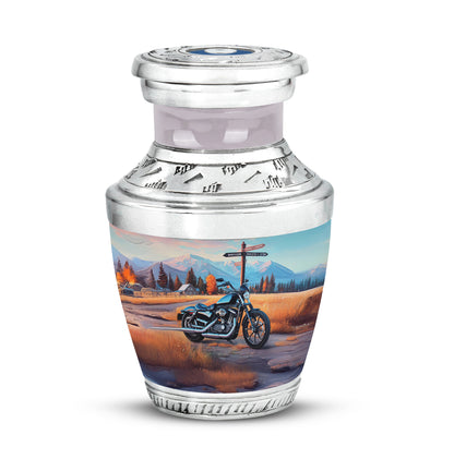 Luminous Blue Bike Benediction Urn for Human Ashes - 10-inch, 200 cu in - Yatskia