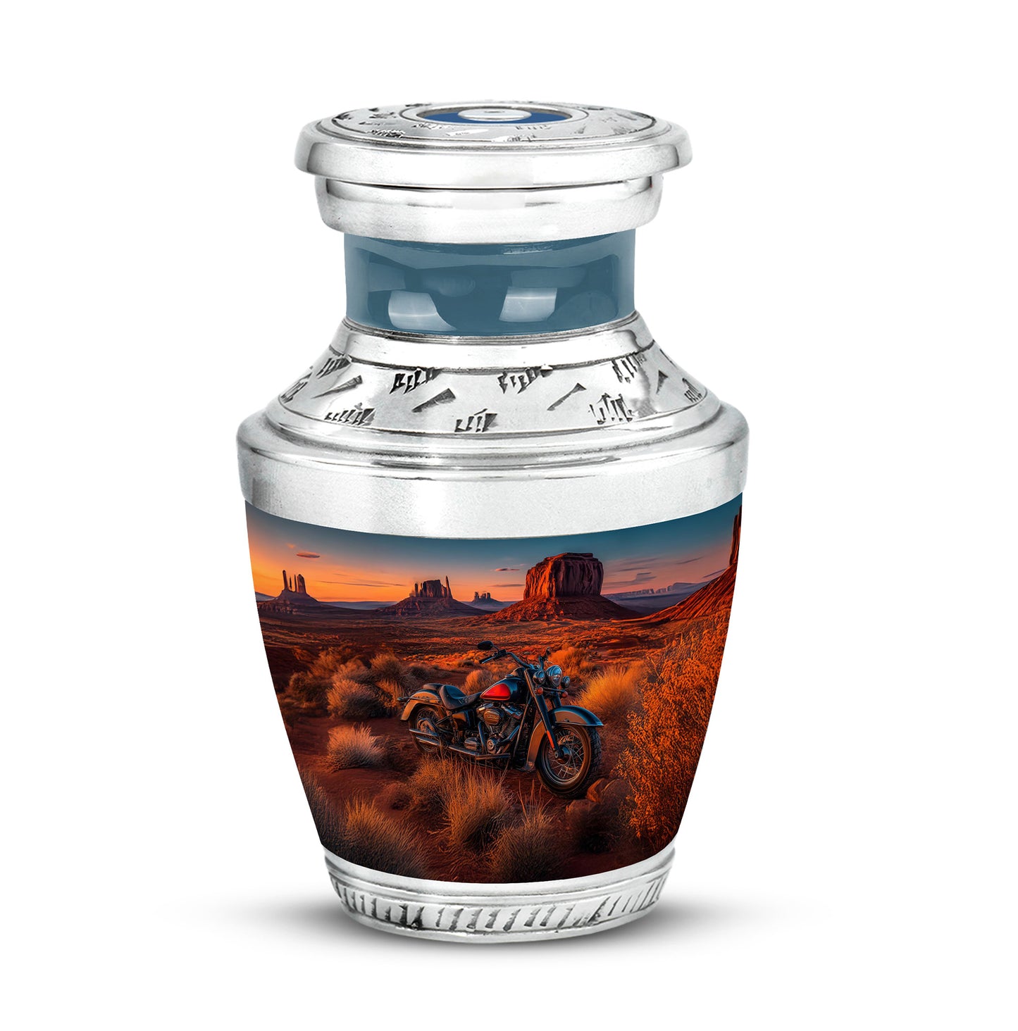 Blue Beloved Bike Cremation Urns for Human Ashes - 10-inch, 200 cu in - Yatskia