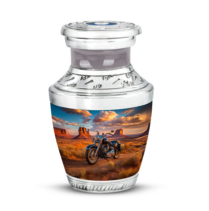 Blue Treasured Bike Cremation Urns for Human Ashes - 10-inch, 200 cu in - Yatskia