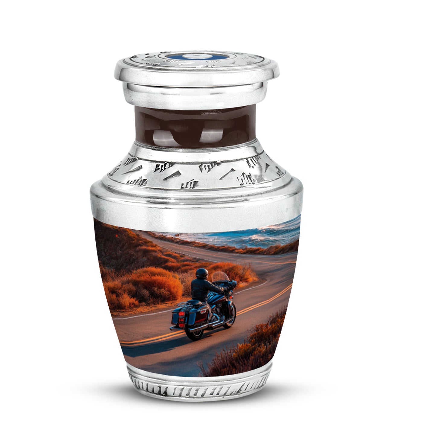 Personalized Bike Cremation Urns - Wondrous Gold 10-inch, 200 cu in - Yatskia