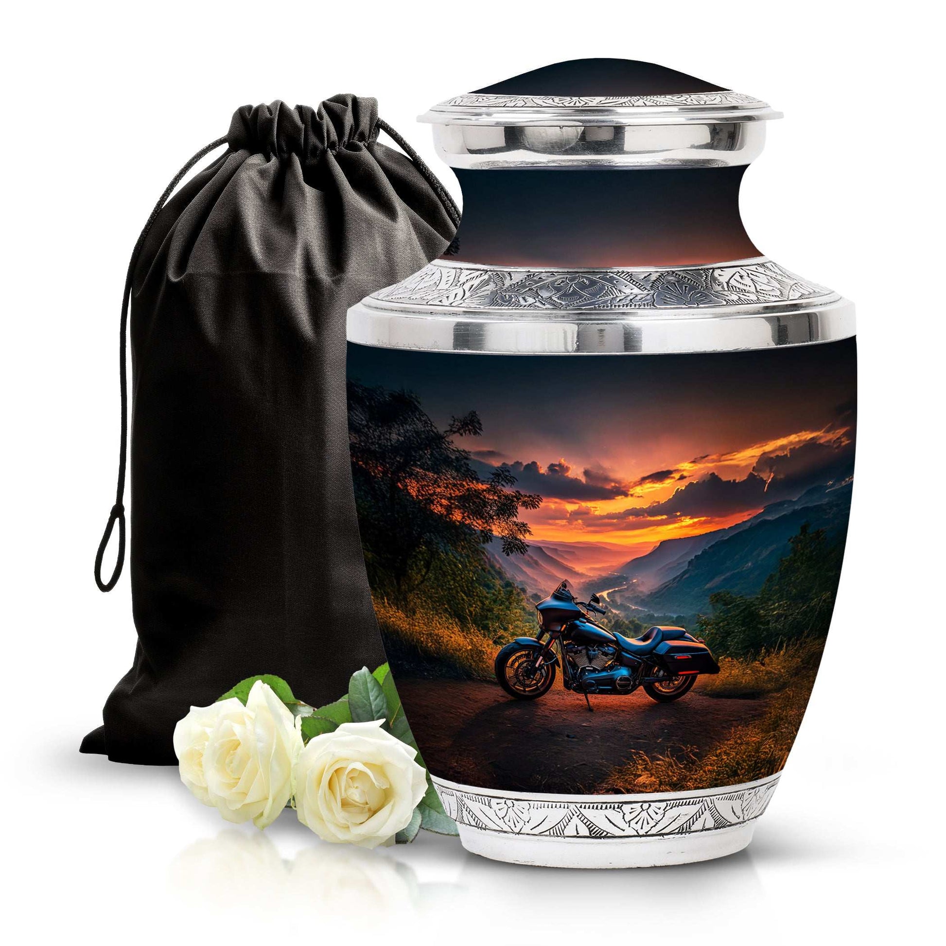 Motorcycle Cremation Urn – Sunset Mountain Large Urns For Female & Male