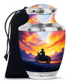 Biker Cremation Memorial Urn – Sunset Motorcycle Funeral Urn For Men