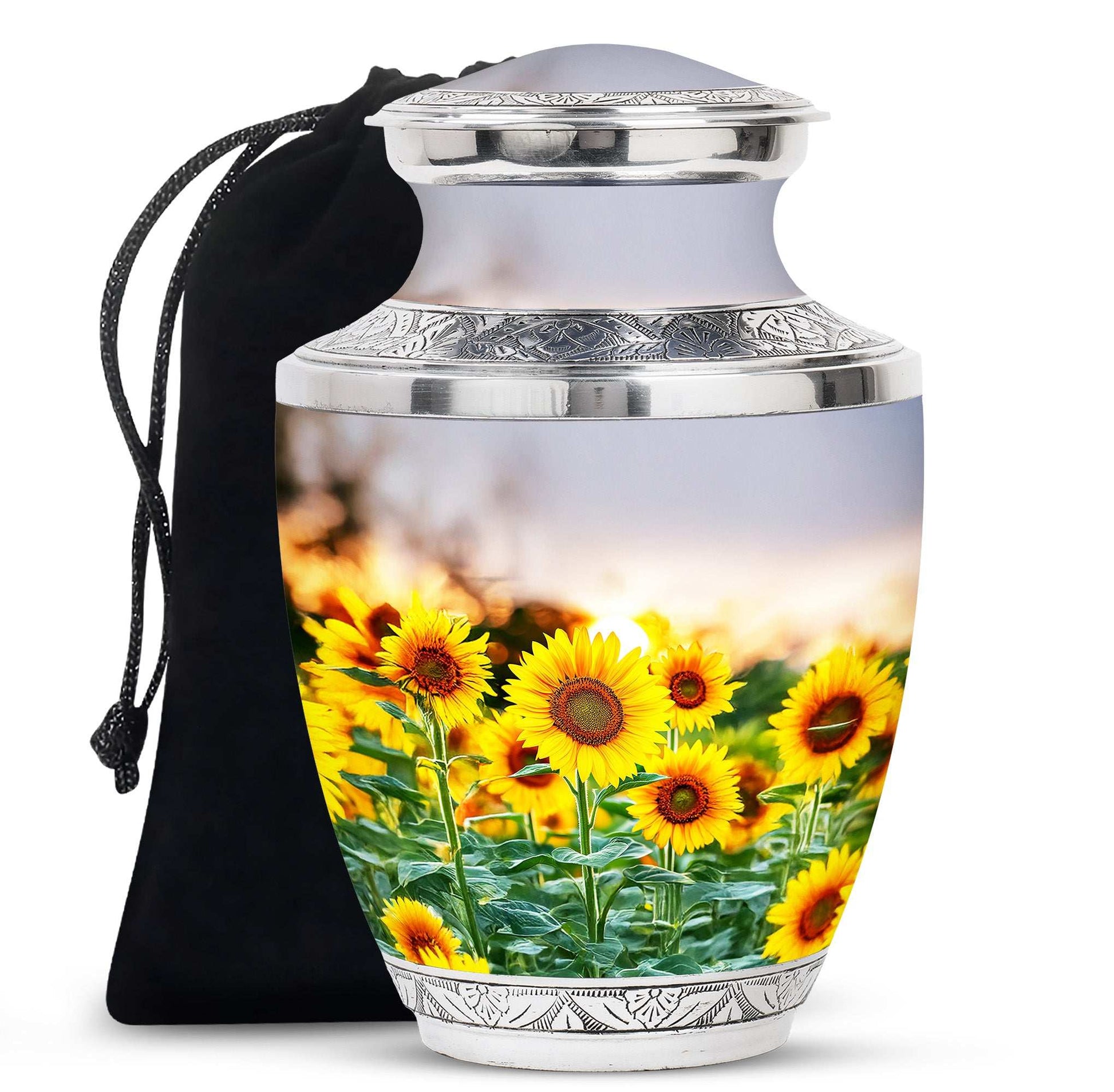 Sunflower Field Urn Human Ashes Large – Cremation Keepsakes For Men