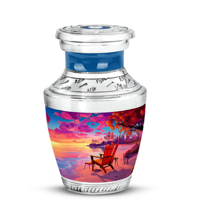 Blue Venerable Beach Cremation Urns for Human Ashes - 10-inch, 200 cu in - Yatskia