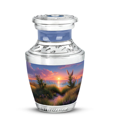 Personalized Beach Cremation Urns - Tranquil Blue 10-inch, 200 cu in - Yatskia