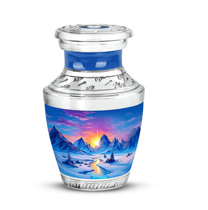 Distinguished Blue Beach Cremation Urn for Ashes - 10-inch, 200 cu in - Yatskia