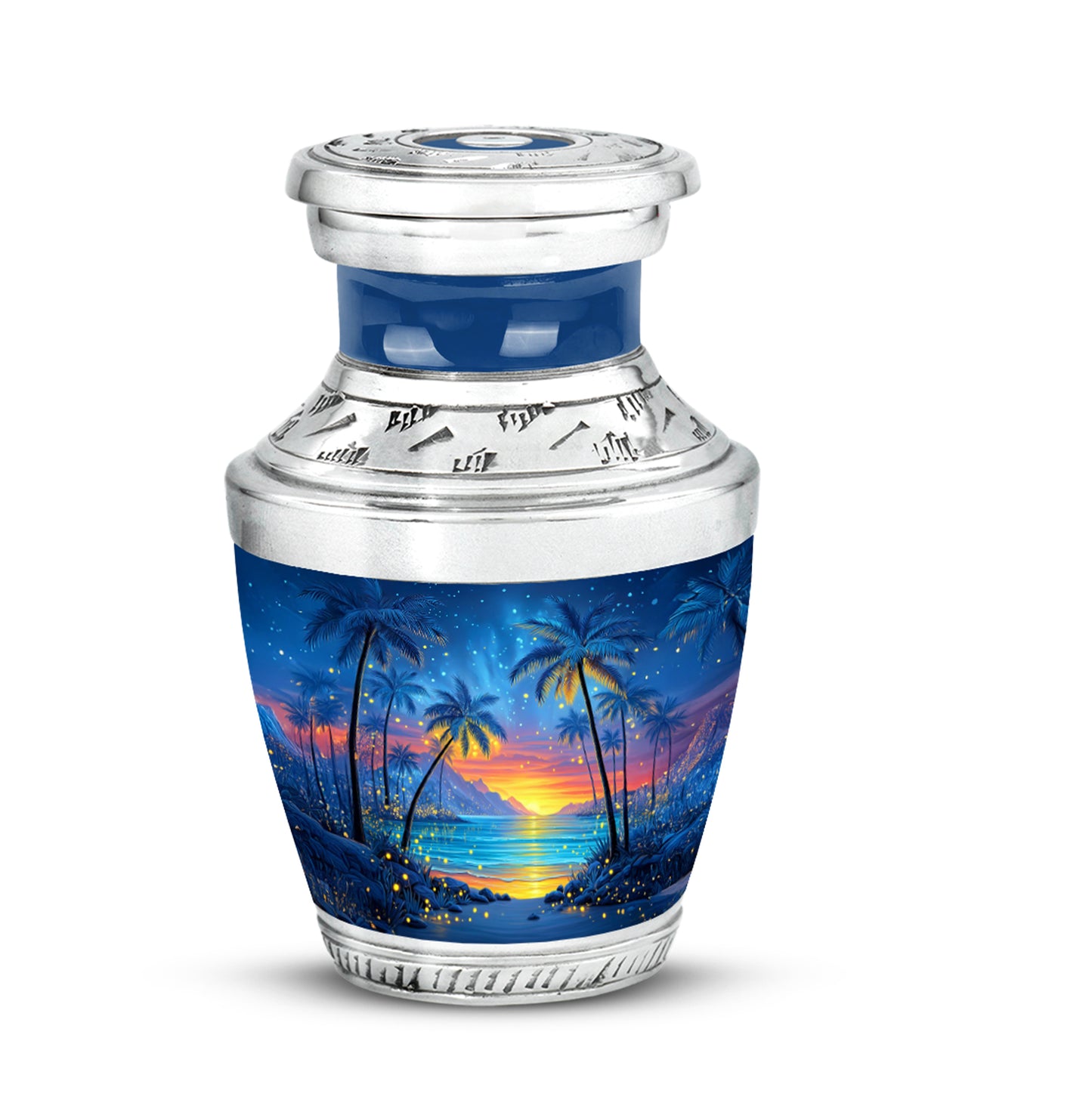 Blue Beach Haven Cremation Urns for Human Ashes - 10-inch, 200 cu in - Yatskia