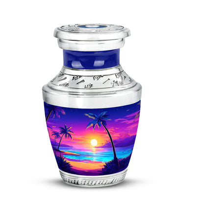 Divine Blue Beach Cremation Urn for Ashes - 10-inch, 200 cu in - Yatskia