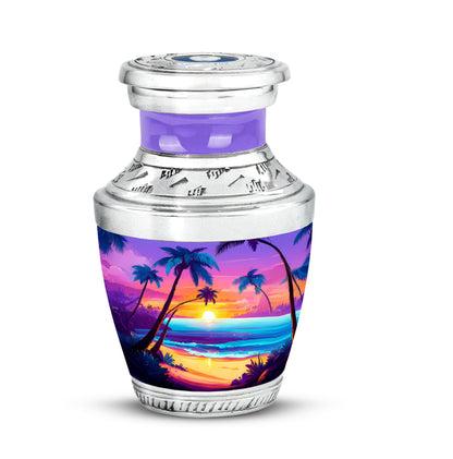Illustrious Beach Memorial Cremation Urns - Purple 10-inch, 200 cu in - Yatskia