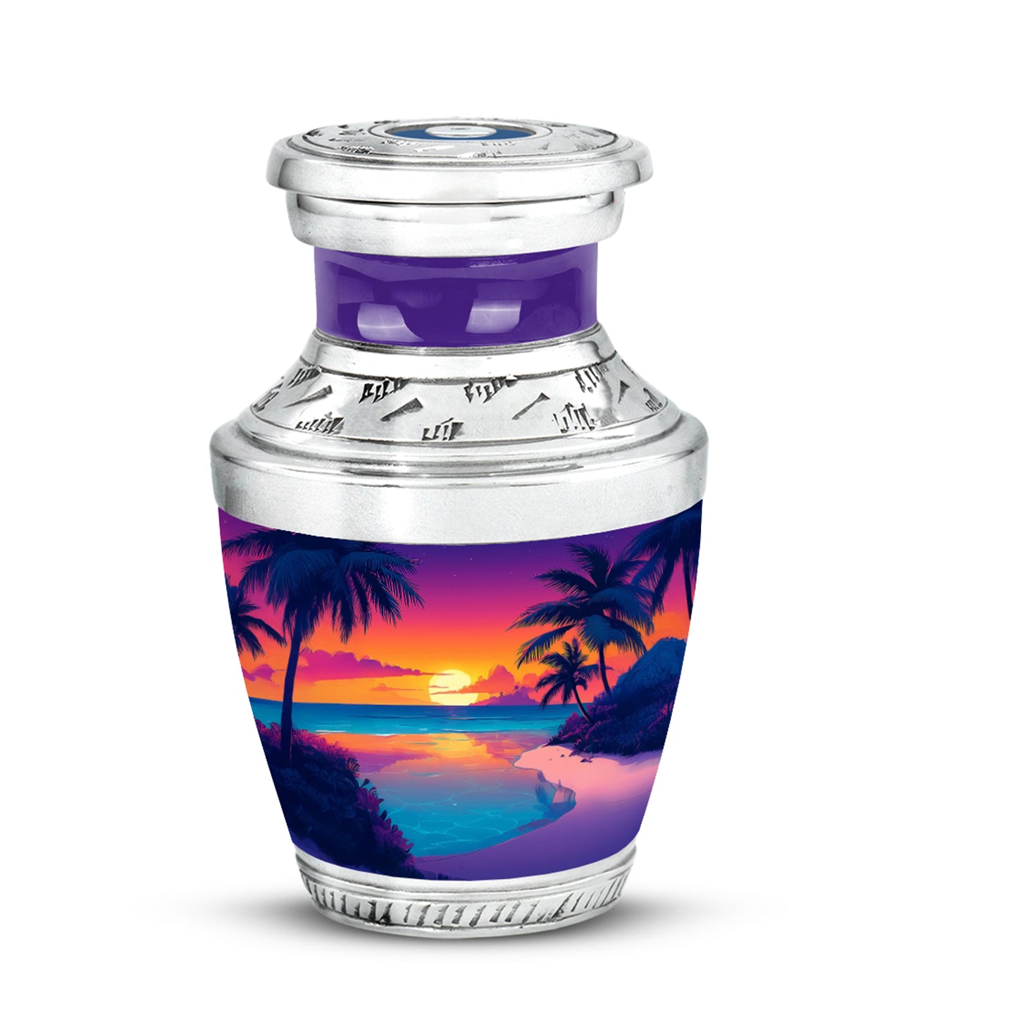 Personalized Beach Cremation Urns - Wondrous Purple 10-inch, 200 cu in - Yatskia