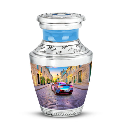 Personalized Elegant Car Cremation Urns - Blue 10-inch, 200 cu in - Yatskia