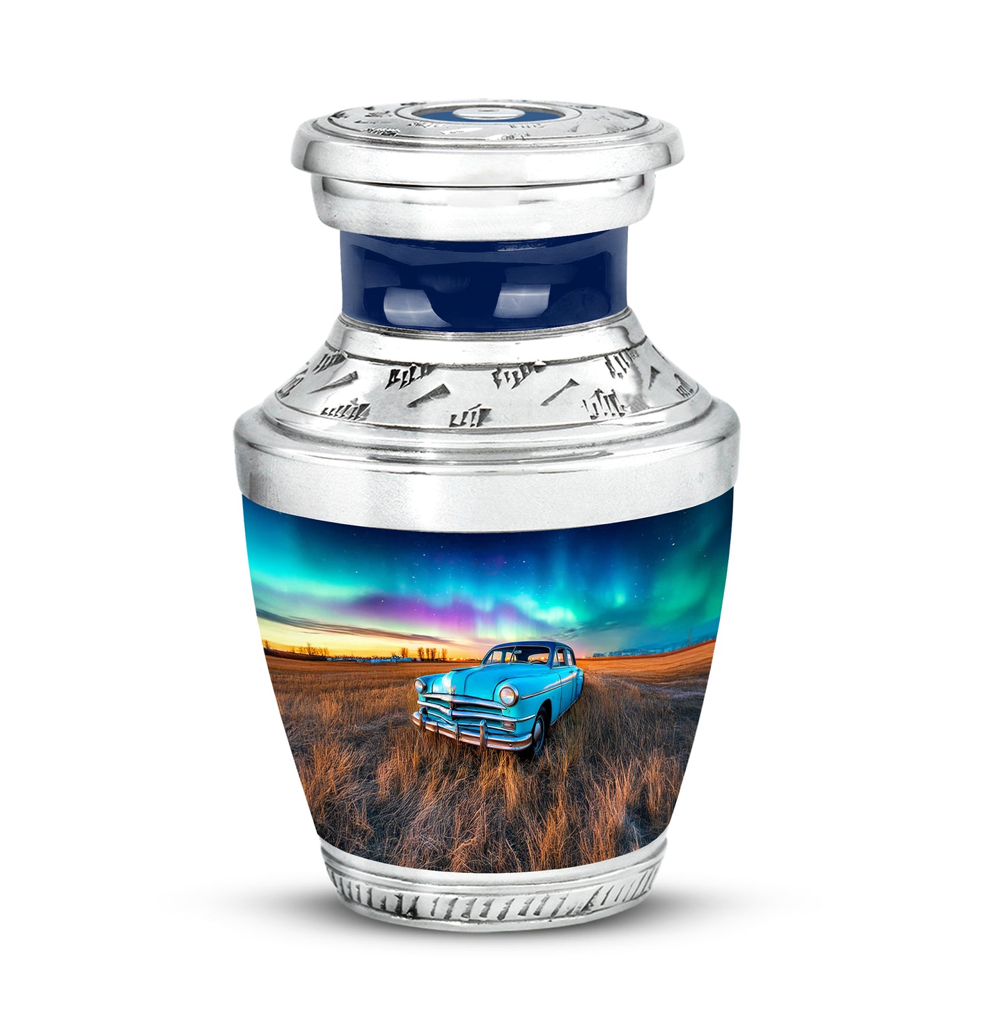 Blue Treasured Car Cremation Urns for Human Ashes - Yatskia