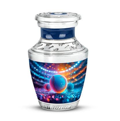 Stunning Blue Baseball Sanctuary Urn for Human Ashes - 10-inch, 200 cu in - Yatskia