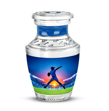 Blue Baseball Cremation Urns - Glorious Celebration 10-inch, 200 cu in - Yatskia