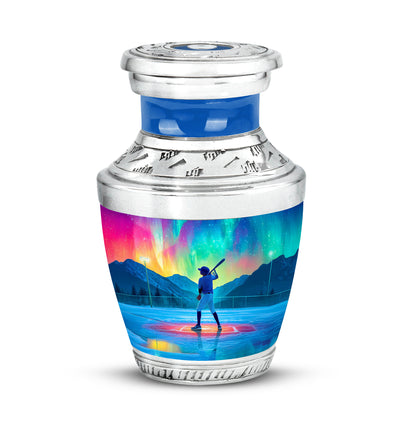 Personalized Blue Baseball Cremation Urns for Ashes - Transcendent 10-inch - Yatskia