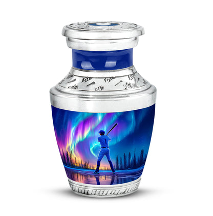 Personalized Blue Baseball Cremation Urns for Ashes - Transcendent 10-inch - Yatskia