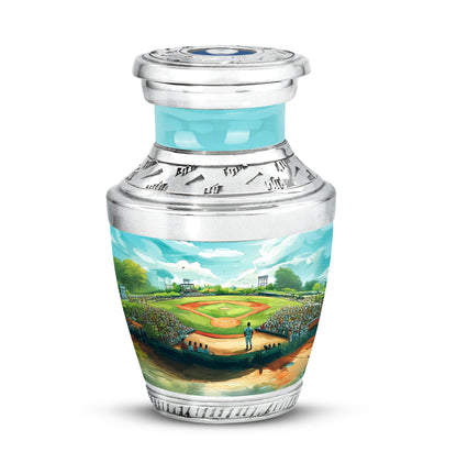 Teal Baseball Cremation Urns - Honored Benediction 10-inch, 200 cu in - Yatskia