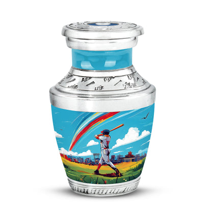 Distinguished Teal Baseball Cremation Urn for Ashes - 10-inch, 200 cu in - Yatskia